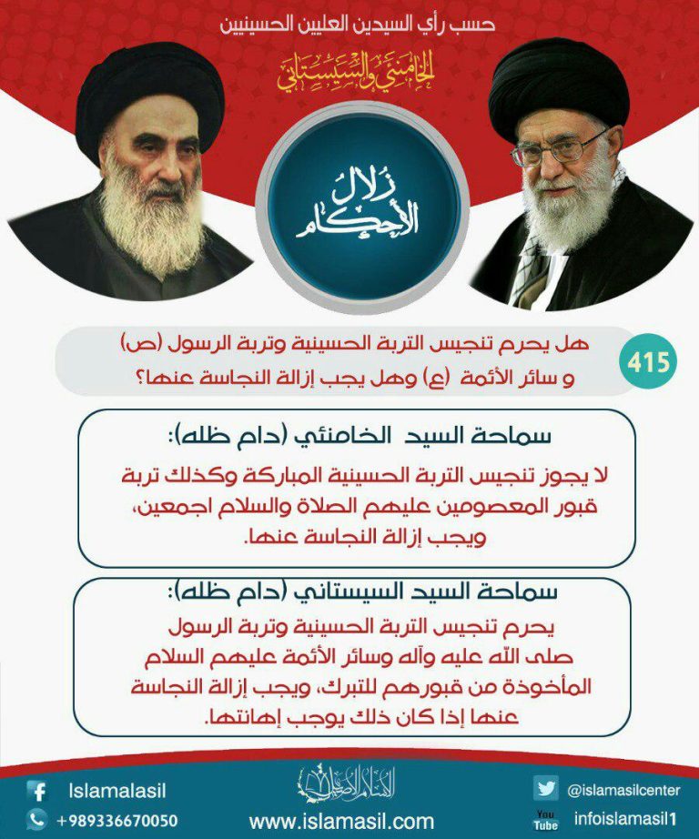 هل يحرم تنجيس التربة الحسينية وتربة الرسول